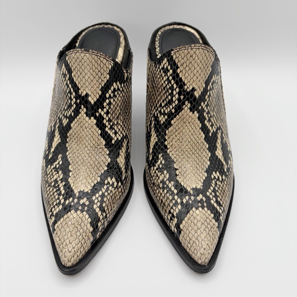 Sigerson Morrison Womens Leather Python Print Mule Sz 7.5 (EU 38) Smkaden Roccia